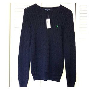 NWT Polo Ralph Lauren Navy Blue Sweater, Medium